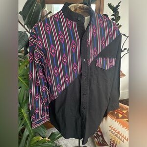 Western Signatures men’s vintage Aztec western long sleeve button down size XL